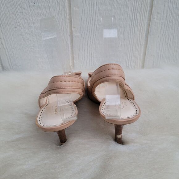 Coach Miranda nude leather peep toe sling back buckle heels shoes wmns sz 8.5 - Picture 4 of 8